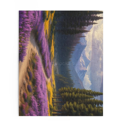 Mountain Purple Wildflower Meadow Jigsaw Puzzle — 120/252/500-Piece - Puzzle