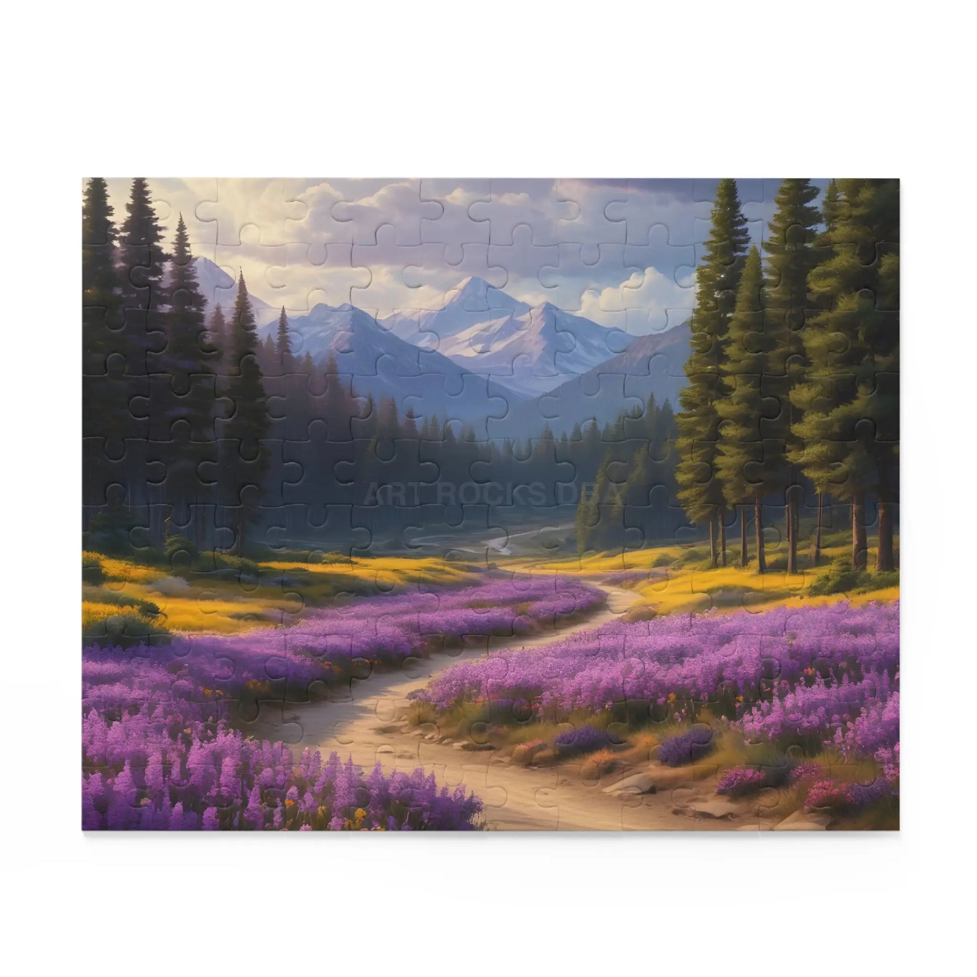 Mountain Purple Wildflower Meadow Jigsaw Puzzle — 120/252/500-Piece - Puzzle