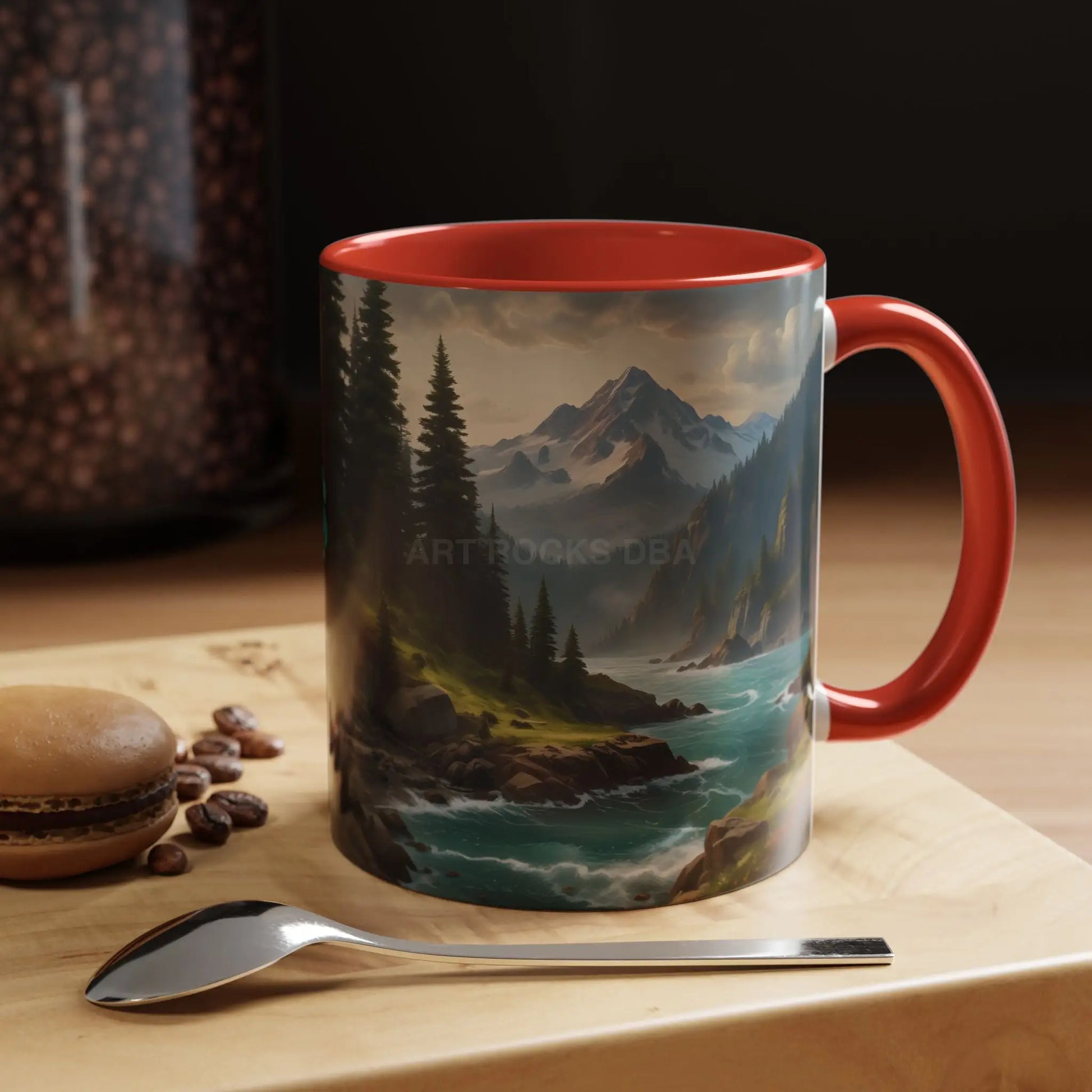 Mountain River Coffee Mug — Nature Landscape Accent Mug (11/15 oz) - Mug