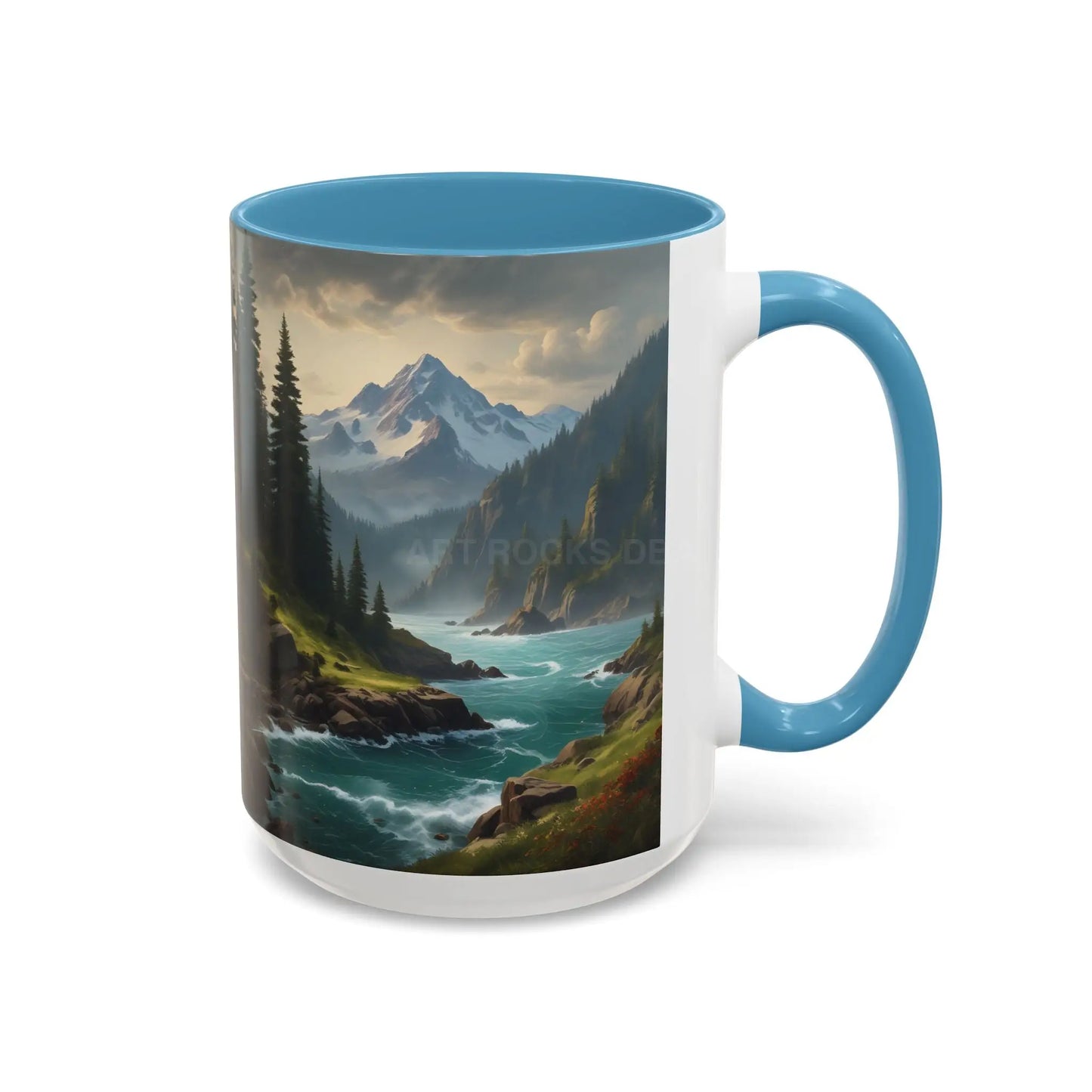 Mountain River Coffee Mug — Nature Landscape Accent Mug (11/15 oz) - Mug