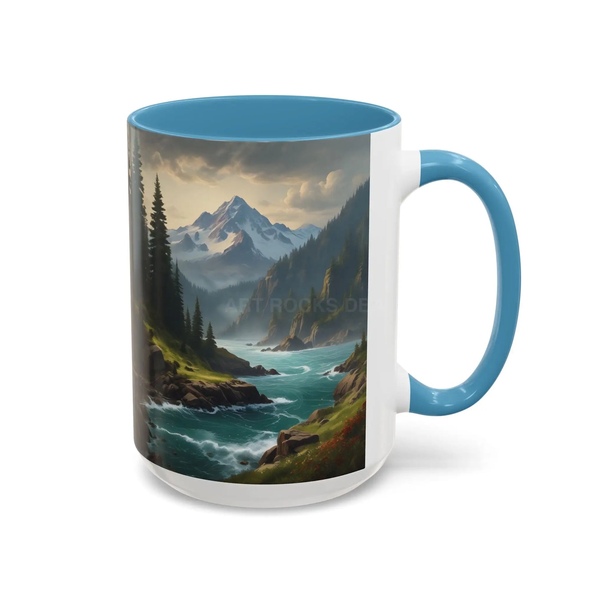 Mountain River Coffee Mug — Nature Landscape Accent Mug (11/15 oz) - Mug