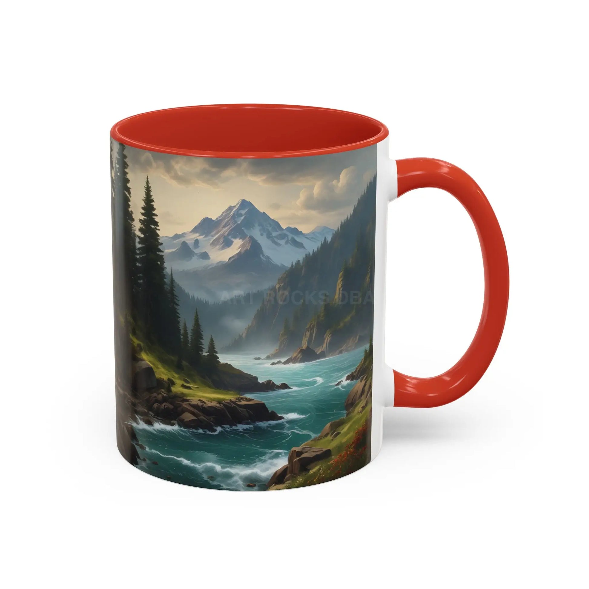 Mountain River Coffee Mug — Nature Landscape Accent Mug (11/15 oz) - Mug