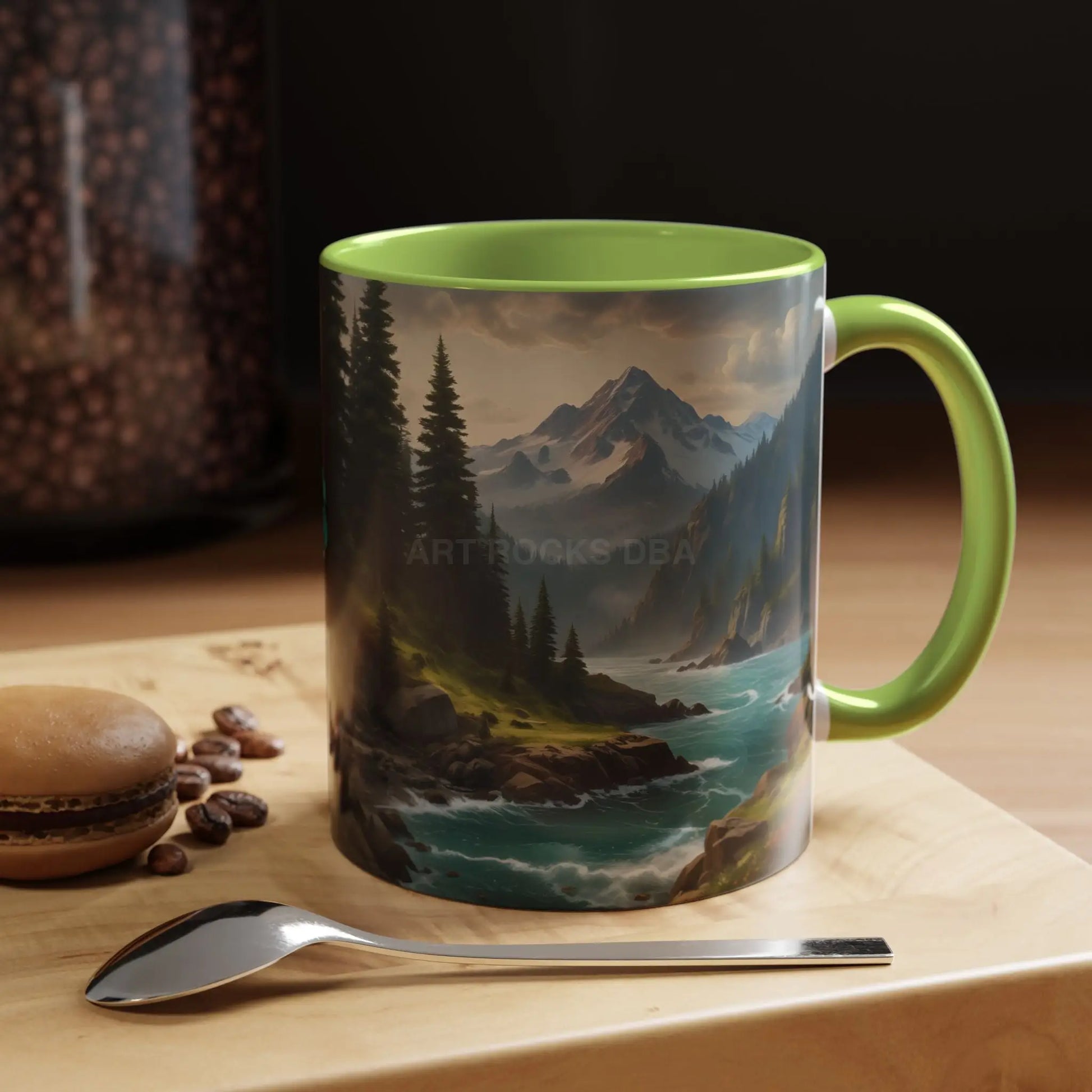 Mountain River Coffee Mug — Nature Landscape Accent Mug (11/15 oz) - Mug