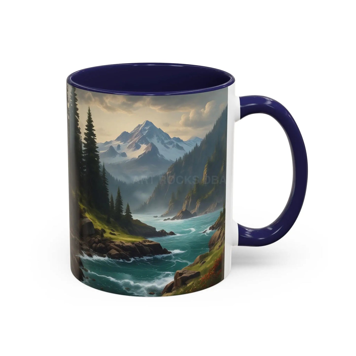 Mountain River Coffee Mug — Nature Landscape Accent Mug (11/15 oz) - Mug