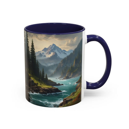 Mountain River Coffee Mug — Nature Landscape Accent Mug (11/15 oz) - Mug
