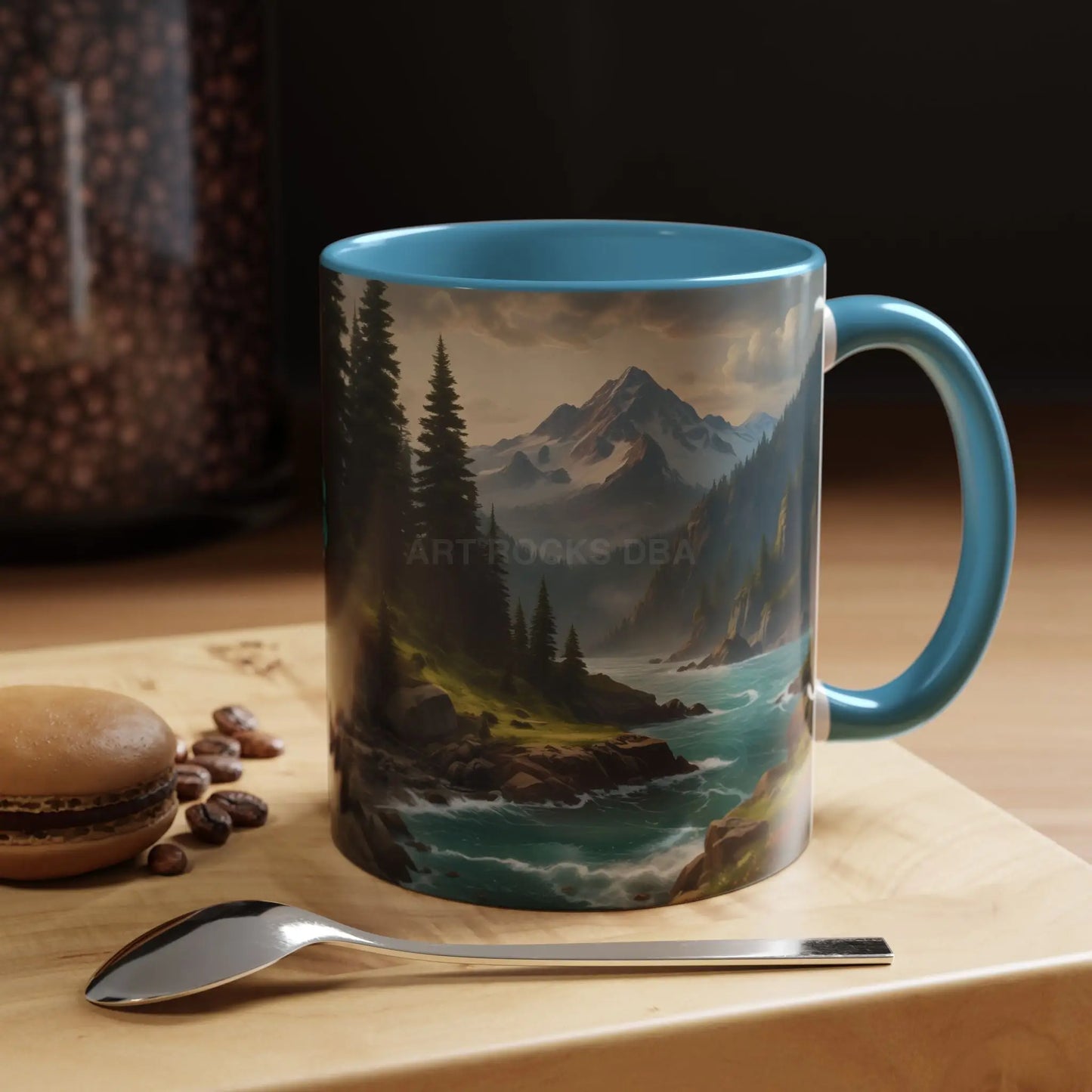 Mountain River Coffee Mug — Nature Landscape Accent Mug (11/15 oz) - Mug