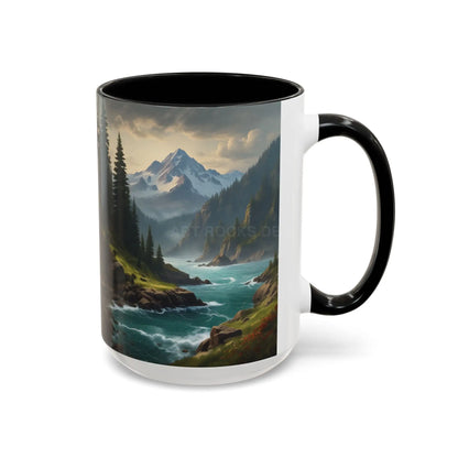 Mountain River Coffee Mug — Nature Landscape Accent Mug (11/15 oz) - Mug