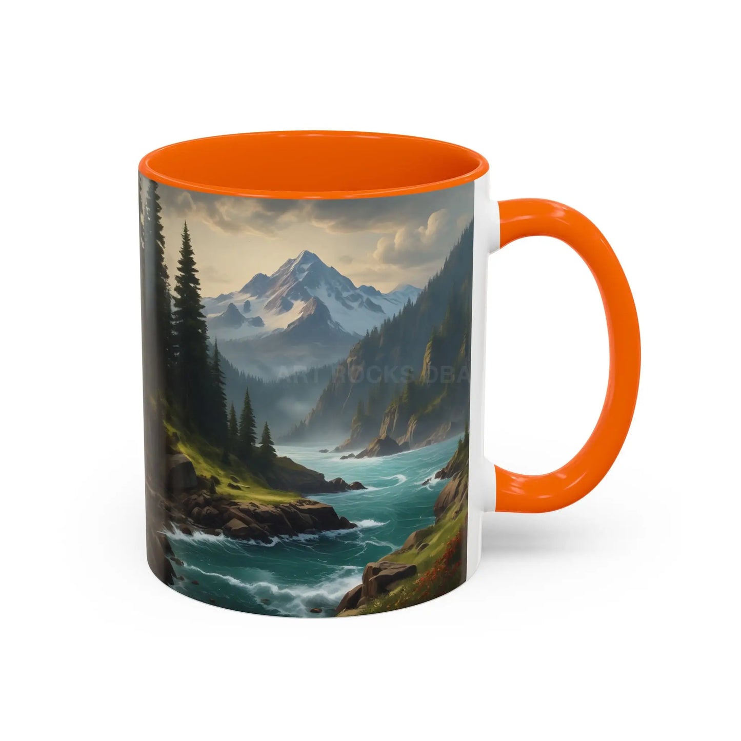 Mountain River Coffee Mug — Nature Landscape Accent Mug (11/15 oz) - Mug