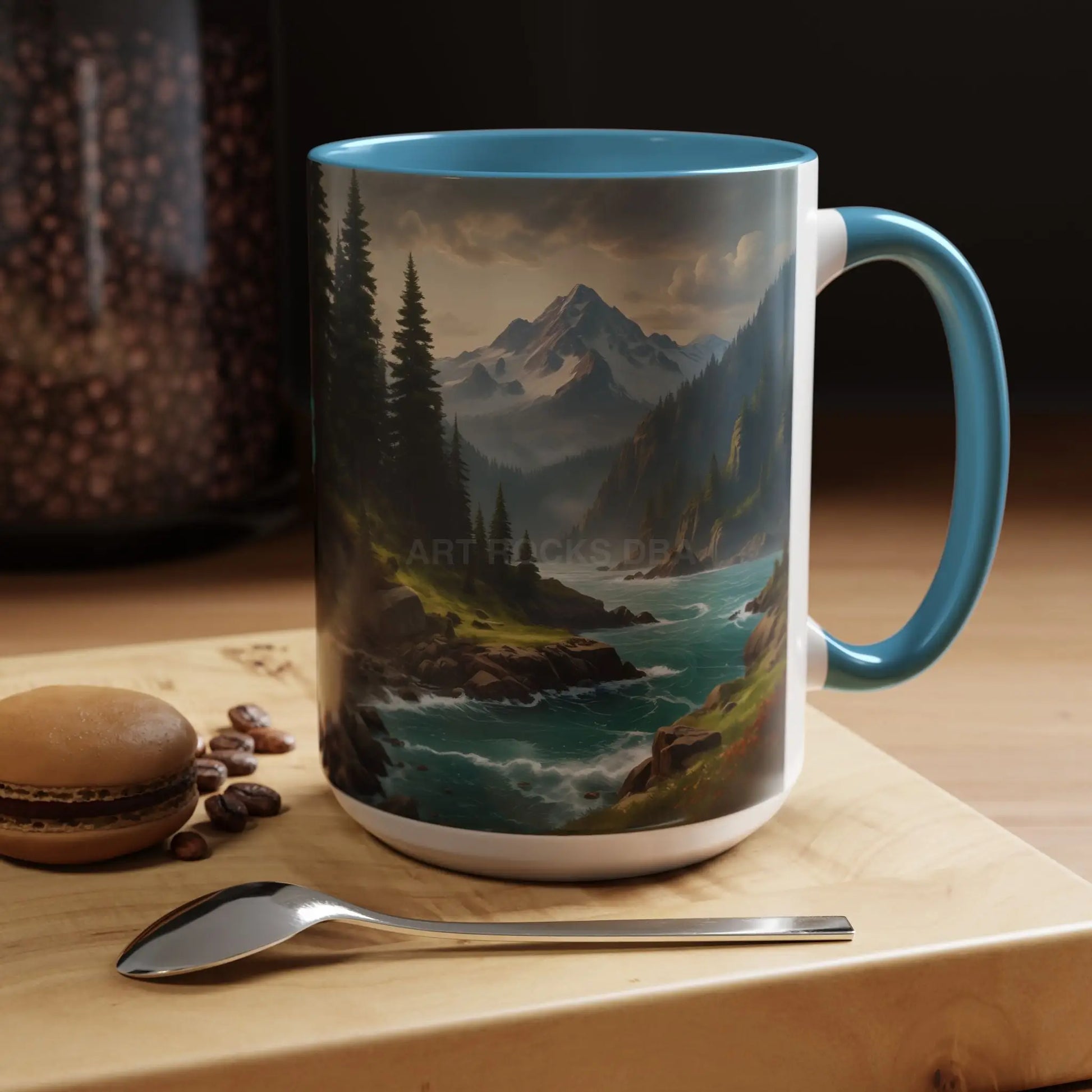 Mountain River Coffee Mug — Nature Landscape Accent Mug (11/15 oz) - Mug
