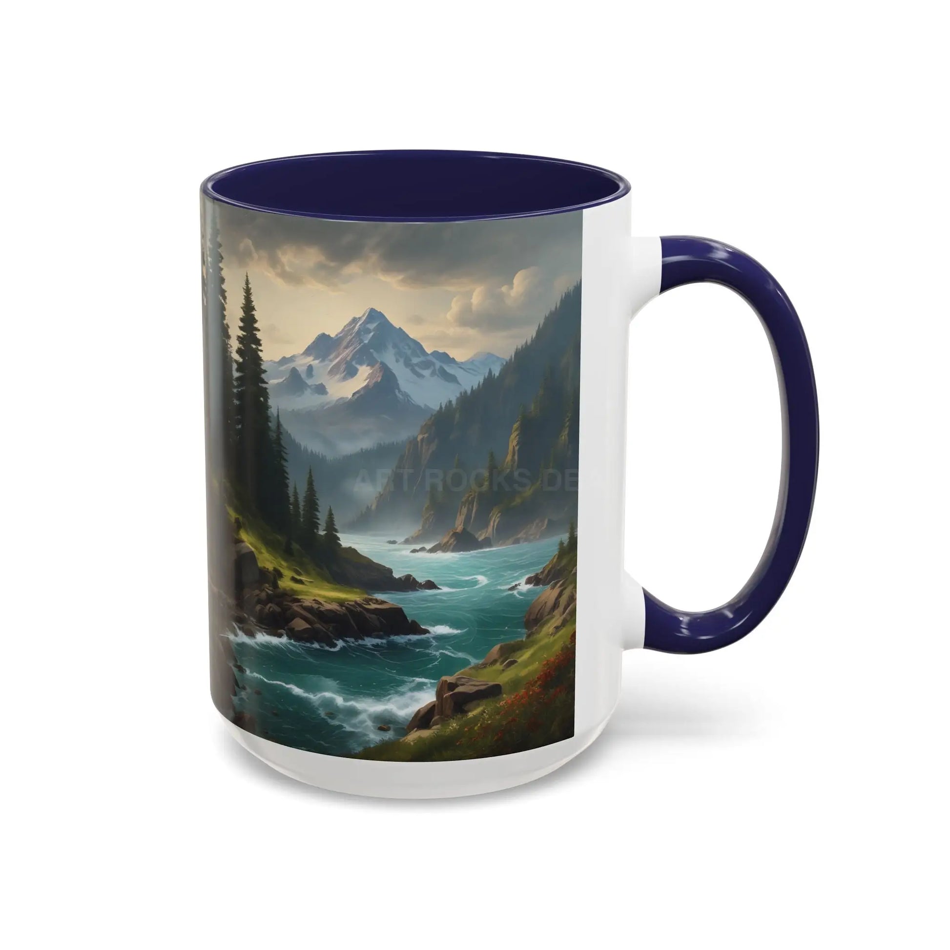 Mountain River Coffee Mug — Nature Landscape Accent Mug (11/15 oz) - Mug