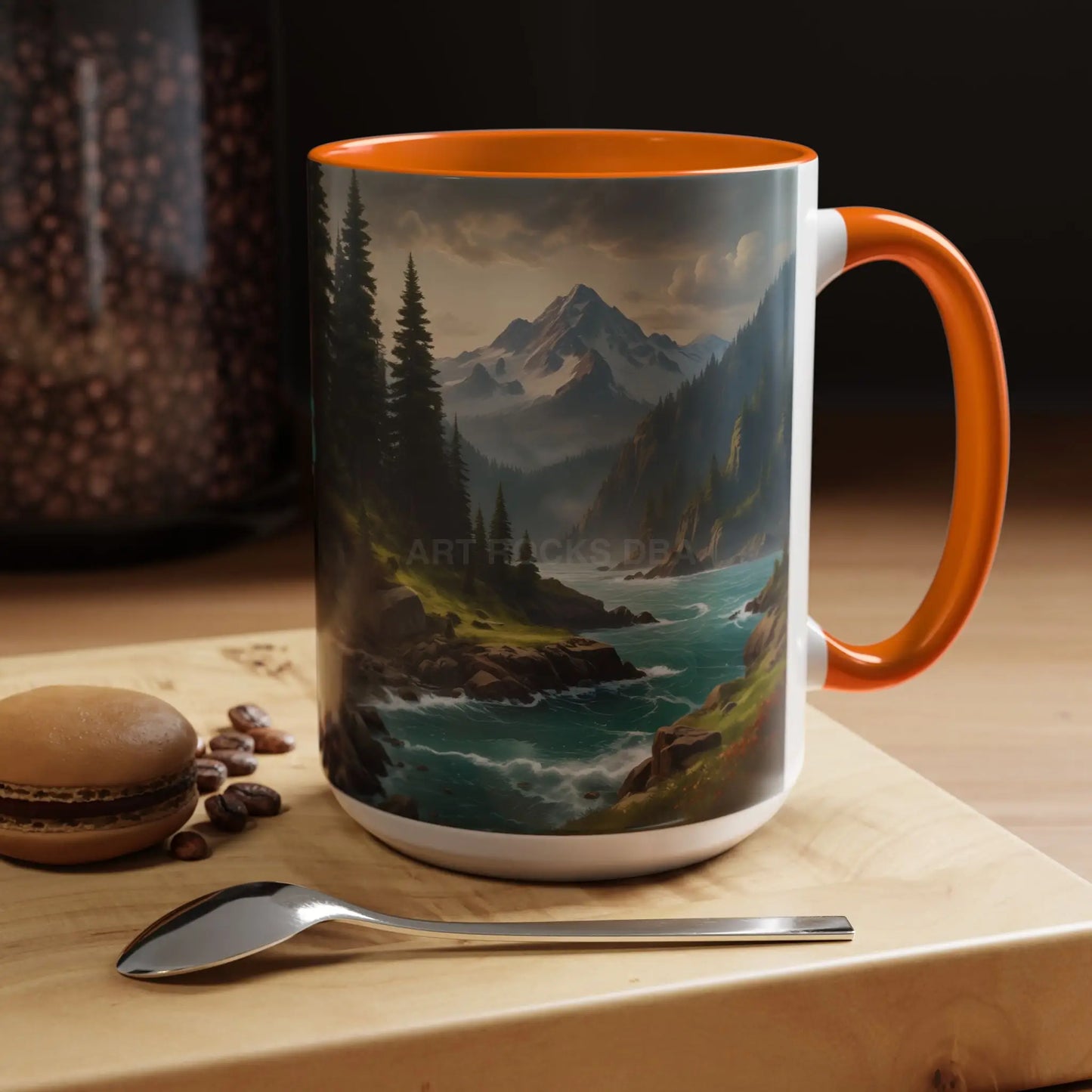 Mountain River Coffee Mug — Nature Landscape Accent Mug (11/15 oz) - Mug