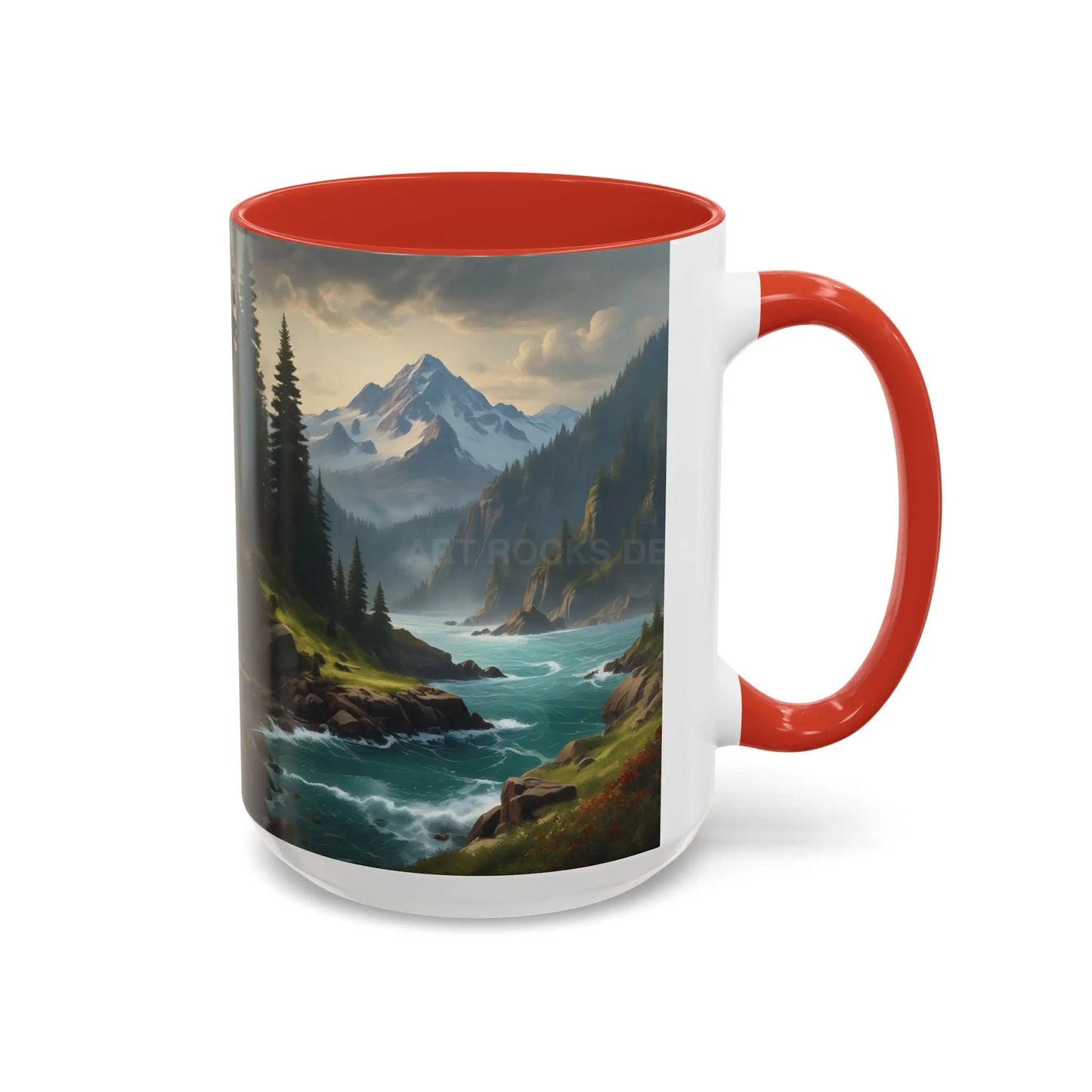 Mountain River Coffee Mug — Nature Landscape Accent Mug (11/15 oz) - Mug