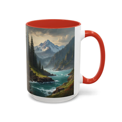 Mountain River Coffee Mug — Nature Landscape Accent Mug (11/15 oz) - Mug