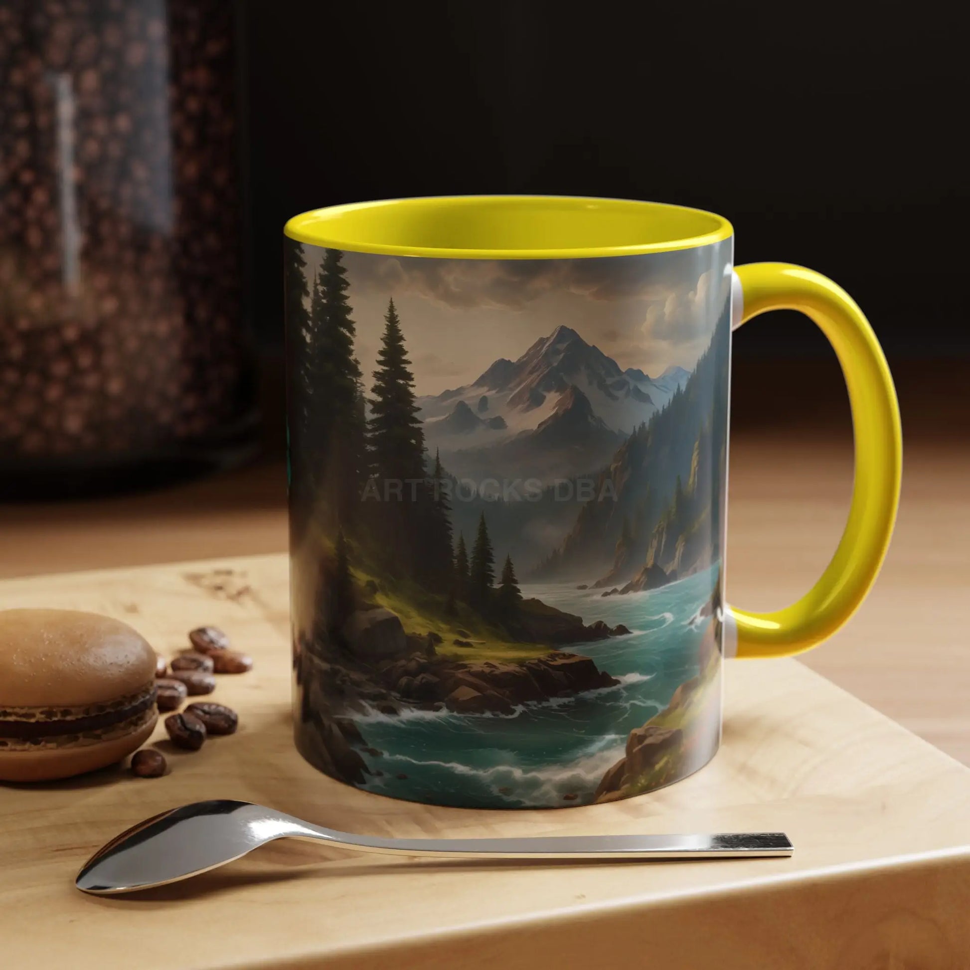 Mountain River Coffee Mug — Nature Landscape Accent Mug (11/15 oz) - Mug