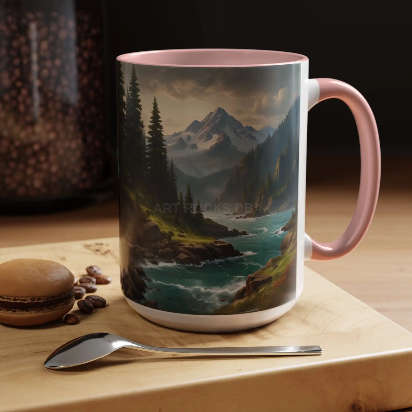 Mountain River Coffee Mug — Nature Landscape Accent Mug (11/15 oz) - Mug