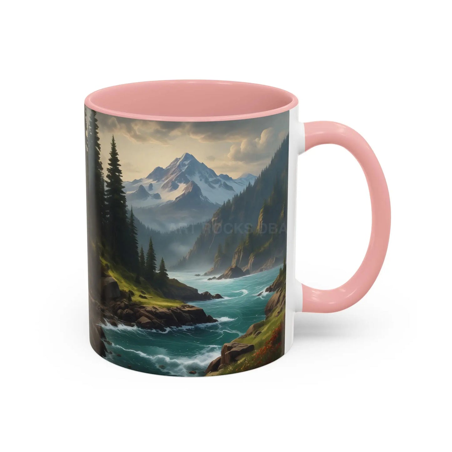 Mountain River Coffee Mug — Nature Landscape Accent Mug (11/15 oz) - Mug