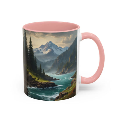 Mountain River Coffee Mug — Nature Landscape Accent Mug (11/15 oz) - Mug