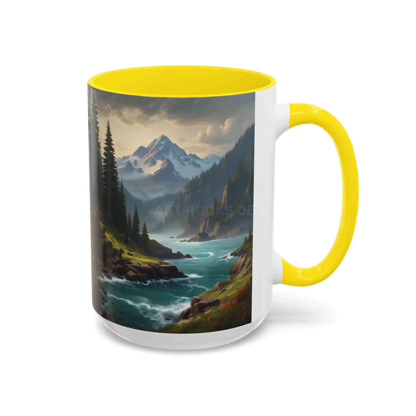 Mountain River Coffee Mug — Nature Landscape Accent Mug (11/15 oz) - Mug