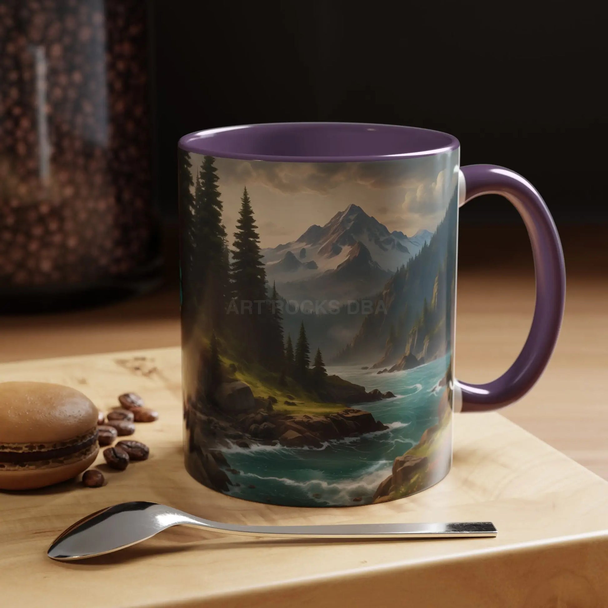 Mountain River Coffee Mug — Nature Landscape Accent Mug (11/15 oz) - Mug