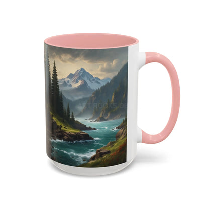 Mountain River Coffee Mug — Nature Landscape Accent Mug (11/15 oz) - Mug