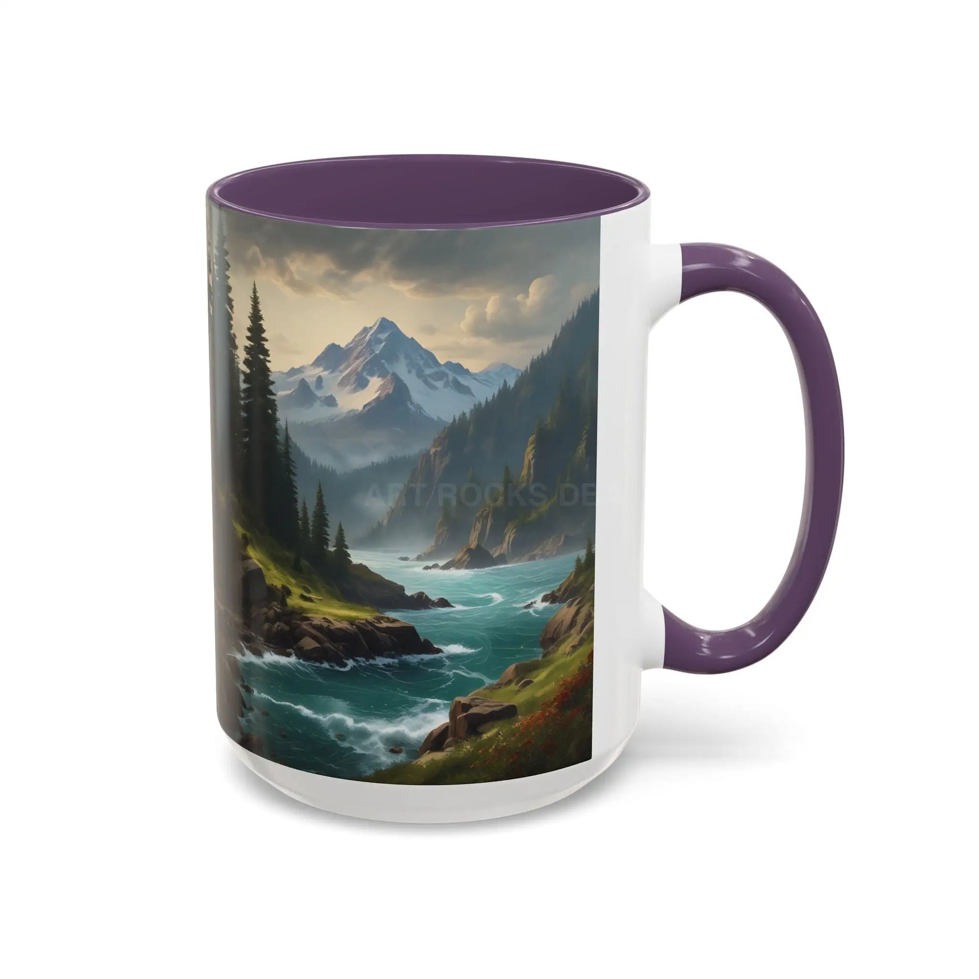 Mountain River Coffee Mug — Nature Landscape Accent Mug (11/15 oz) - Mug