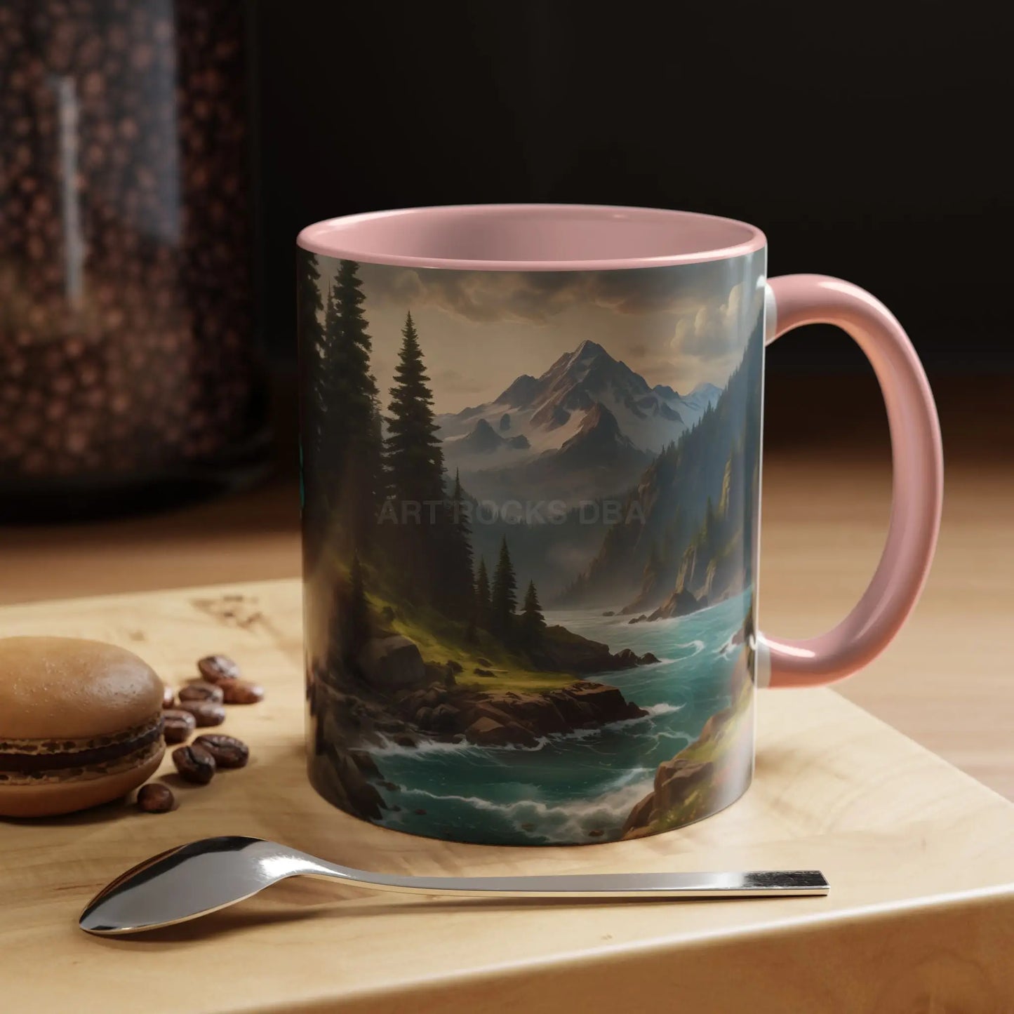 Mountain River Coffee Mug — Nature Landscape Accent Mug (11/15 oz) - Mug