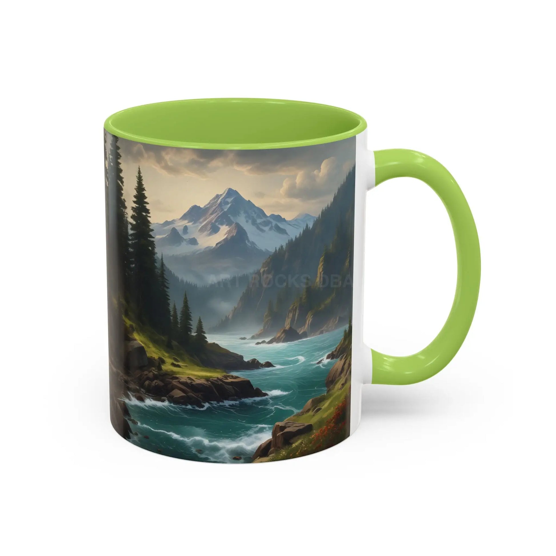 Mountain River Coffee Mug — Nature Landscape Accent Mug (11/15 oz) - Mug