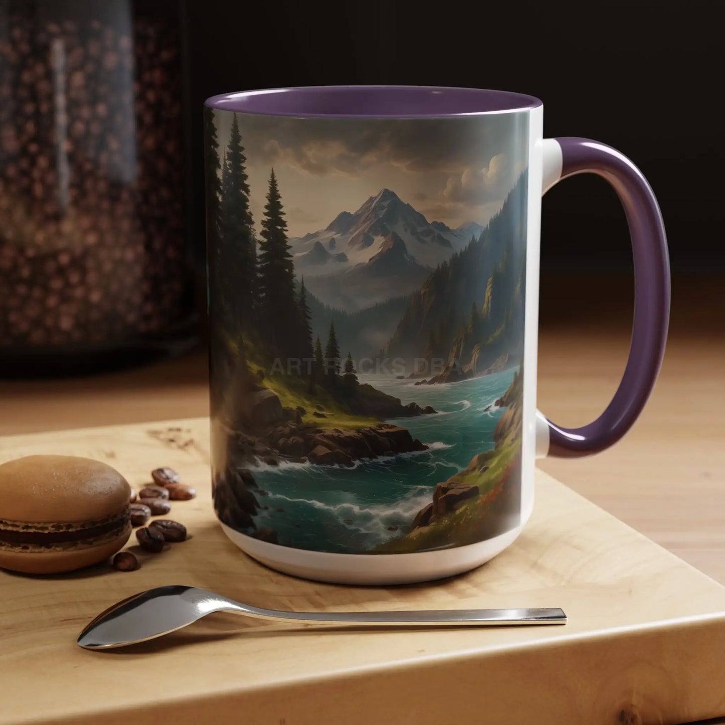 Mountain River Coffee Mug — Nature Landscape Accent Mug (11/15 oz) - Mug