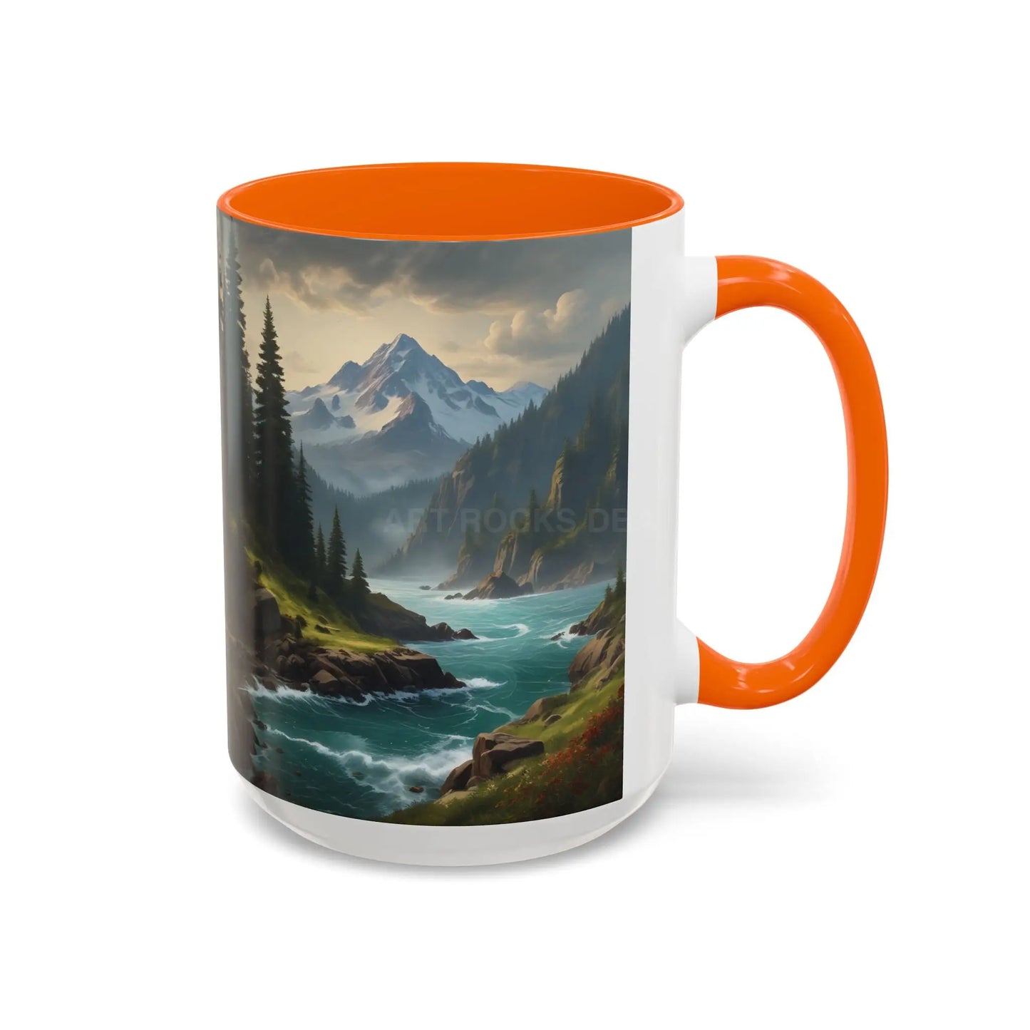 Mountain River Coffee Mug — Nature Landscape Accent Mug (11/15 oz) - Mug