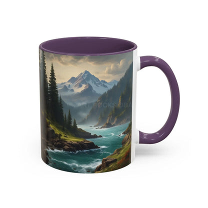Mountain River Coffee Mug — Nature Landscape Accent Mug (11/15 oz) - Mug