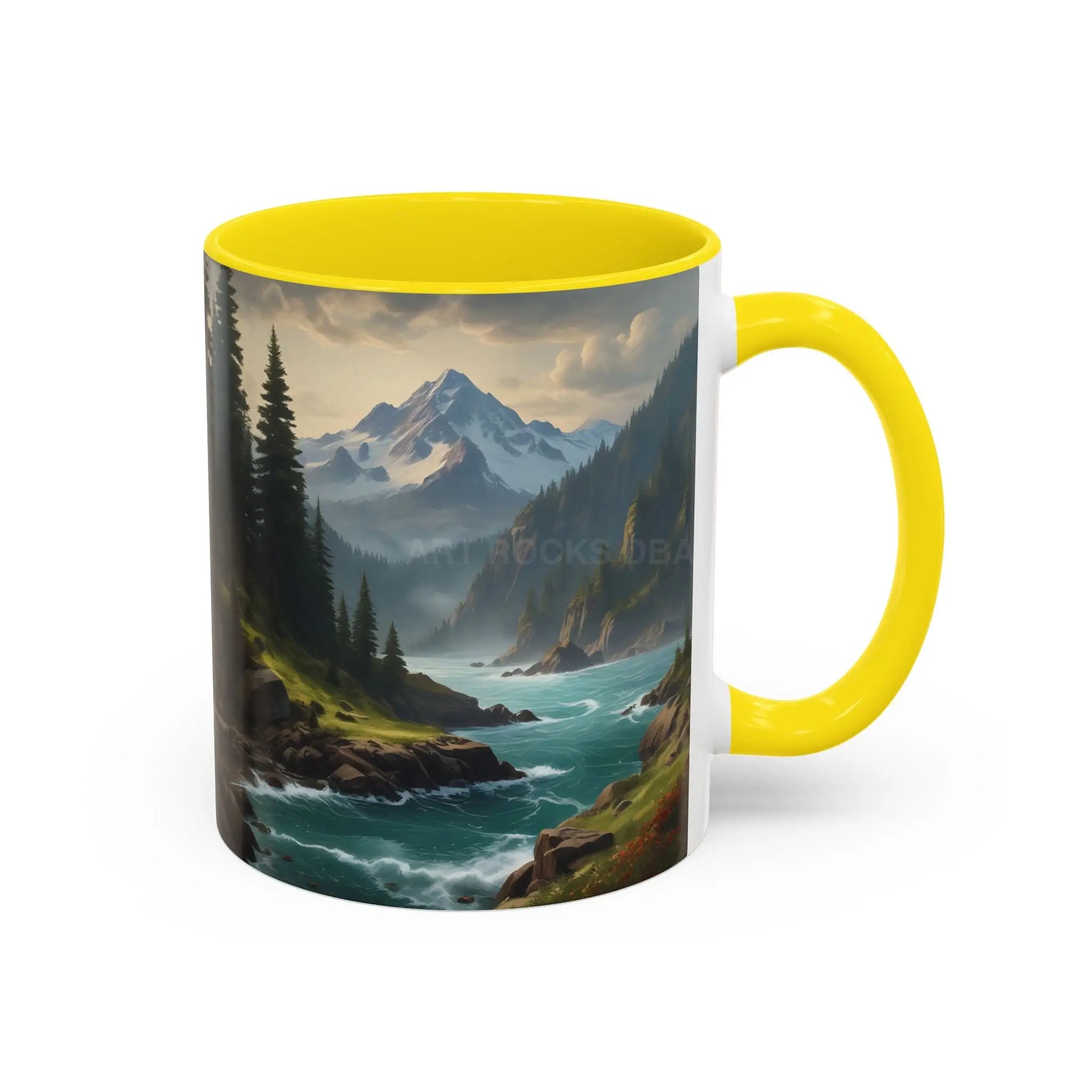 Mountain River Coffee Mug — Nature Landscape Accent Mug (11/15 oz) - Mug