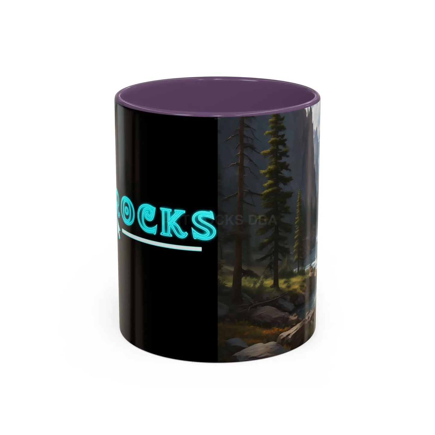 Mountain River Coffee Mug – Scenic Wilderness Accent Mug (11/15oz) - 11oz / Purple - Mug
