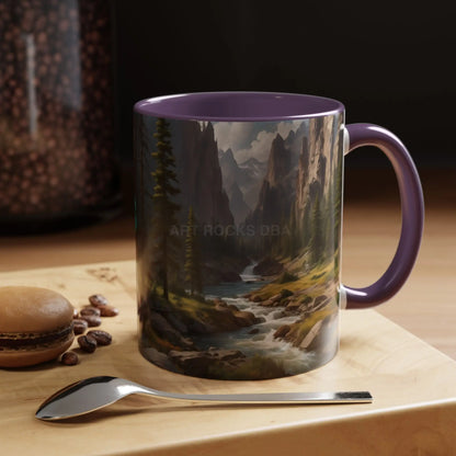 Mountain River Coffee Mug – Scenic Wilderness Accent Mug (11/15oz) - Mug