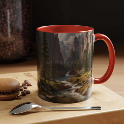 Mountain River Coffee Mug – Scenic Wilderness Accent Mug (11/15oz) - Mug