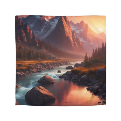 Mountain River Microfiber Duvet Cover | Cozy Bedroom Decor Nature Inspired Bedding Gift for Nature Lovers Home