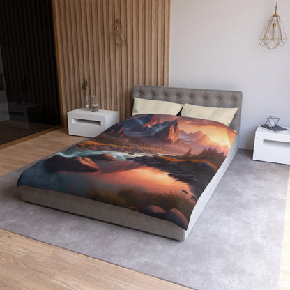 Mountain River Microfiber Duvet Cover | Cozy Bedroom Decor Nature Inspired Bedding Gift for Nature Lovers Home