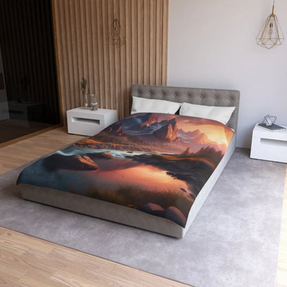 Mountain River Microfiber Duvet Cover | Cozy Bedroom Decor Nature Inspired Bedding Gift for Nature Lovers Home