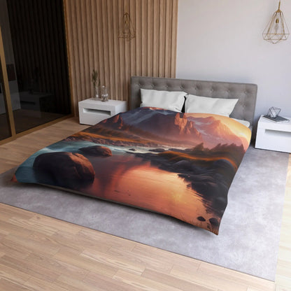 Mountain River Microfiber Duvet Cover | Cozy Bedroom Decor Nature Inspired Bedding Gift for Nature Lovers Home