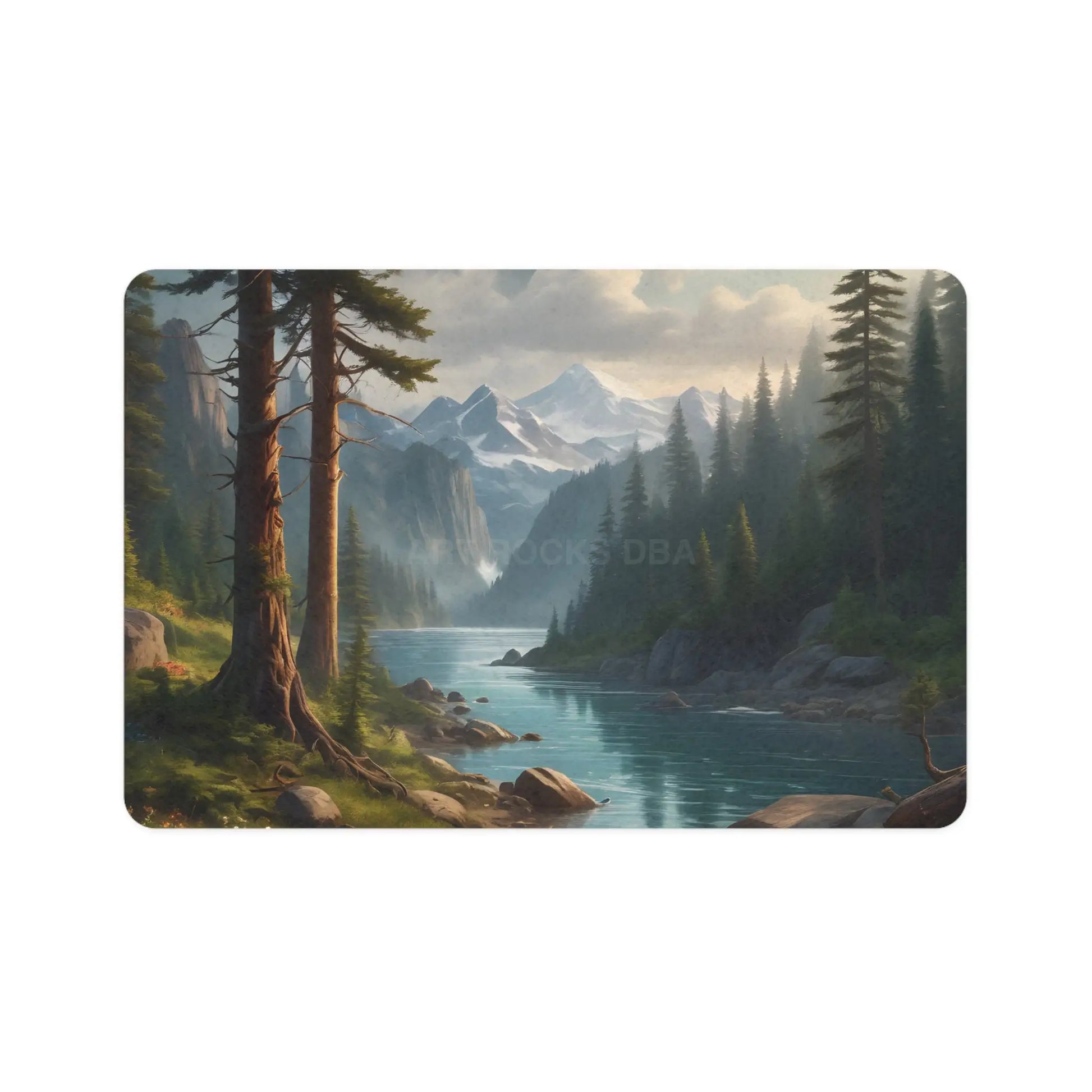 Mountain River Pet Food Mat (12x18) — Nature-Inspired Waterproof Dog & Cat Feeding Mat - 12’’ × 18’’ / Rectangle - Pets