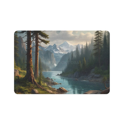 Mountain River Pet Food Mat (12x18) — Nature-Inspired Waterproof Dog & Cat Feeding Mat - 12’’ × 18’’ / Rectangle - Pets