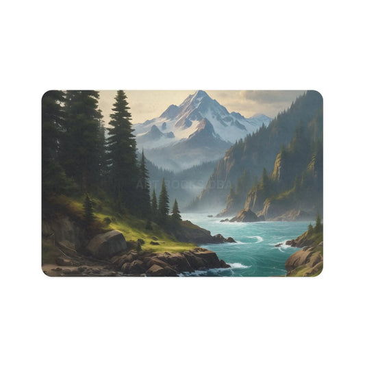 Mountain River Pet Food Mat (12x18) — Scenic Outdoor Dog & Cat Feeding Mat - 12’’ × 18’’ / Rectangle - Pets
