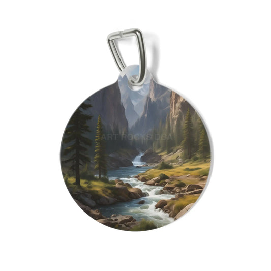 Mountain River Pet Tag — Scenic Nature Dog ID Charm - 1’’ - Pets