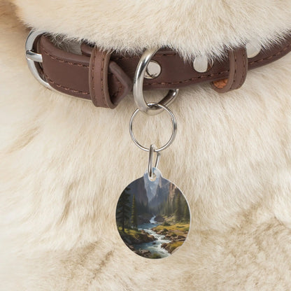 Mountain River Pet Tag — Scenic Nature Dog ID Charm - 1’’ - Pets