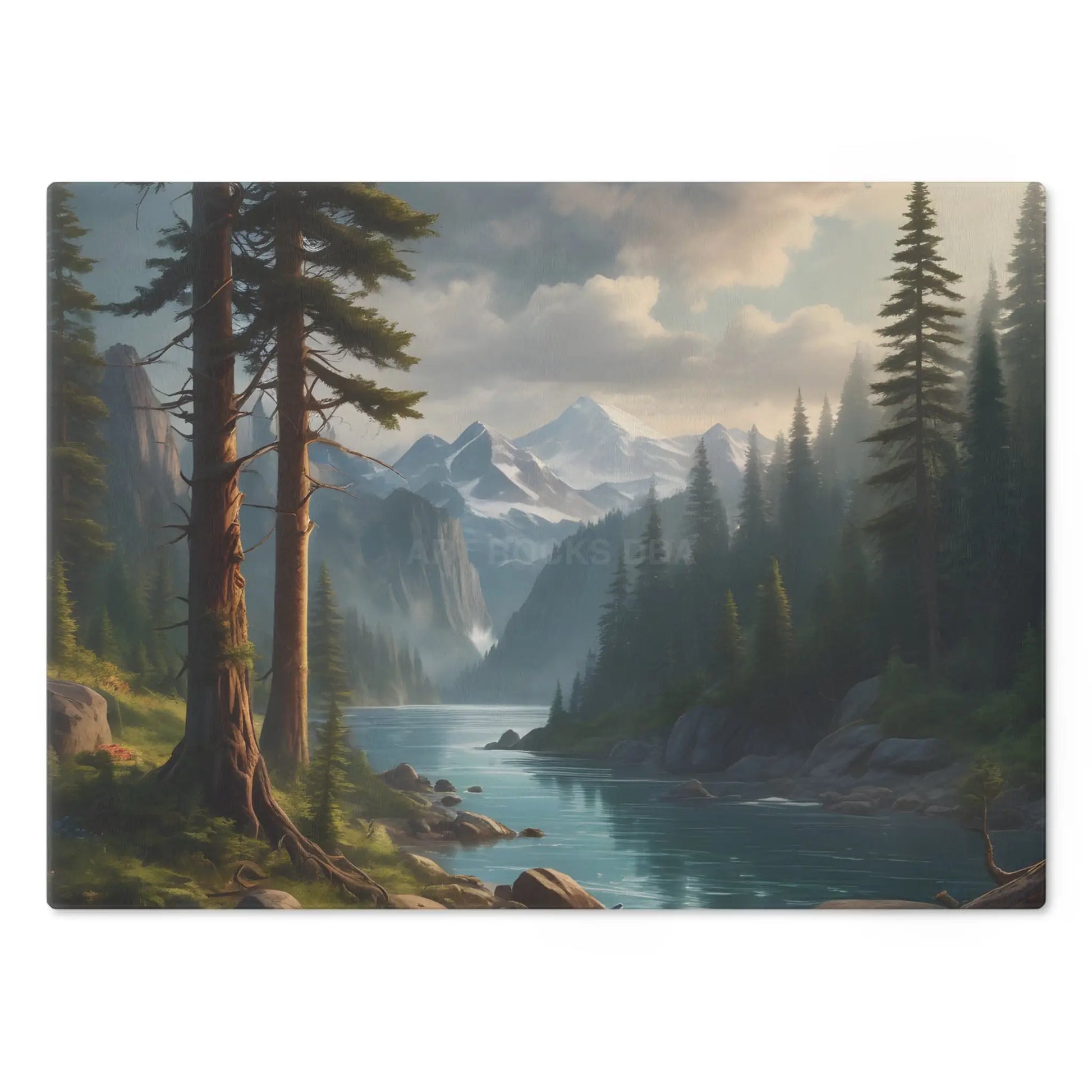 Mountain River Scenic Cutting Board — Nature Landscape Kitchen Board - Home Decor
