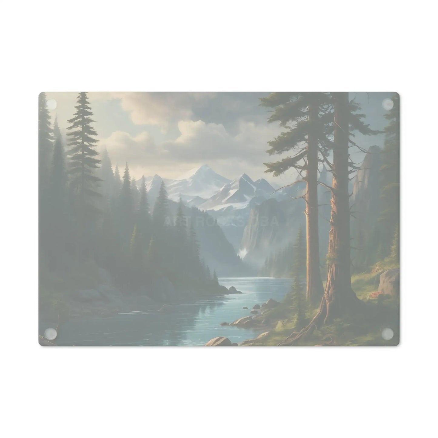 Mountain River Scenic Cutting Board — Nature Landscape Kitchen Board - Home Decor