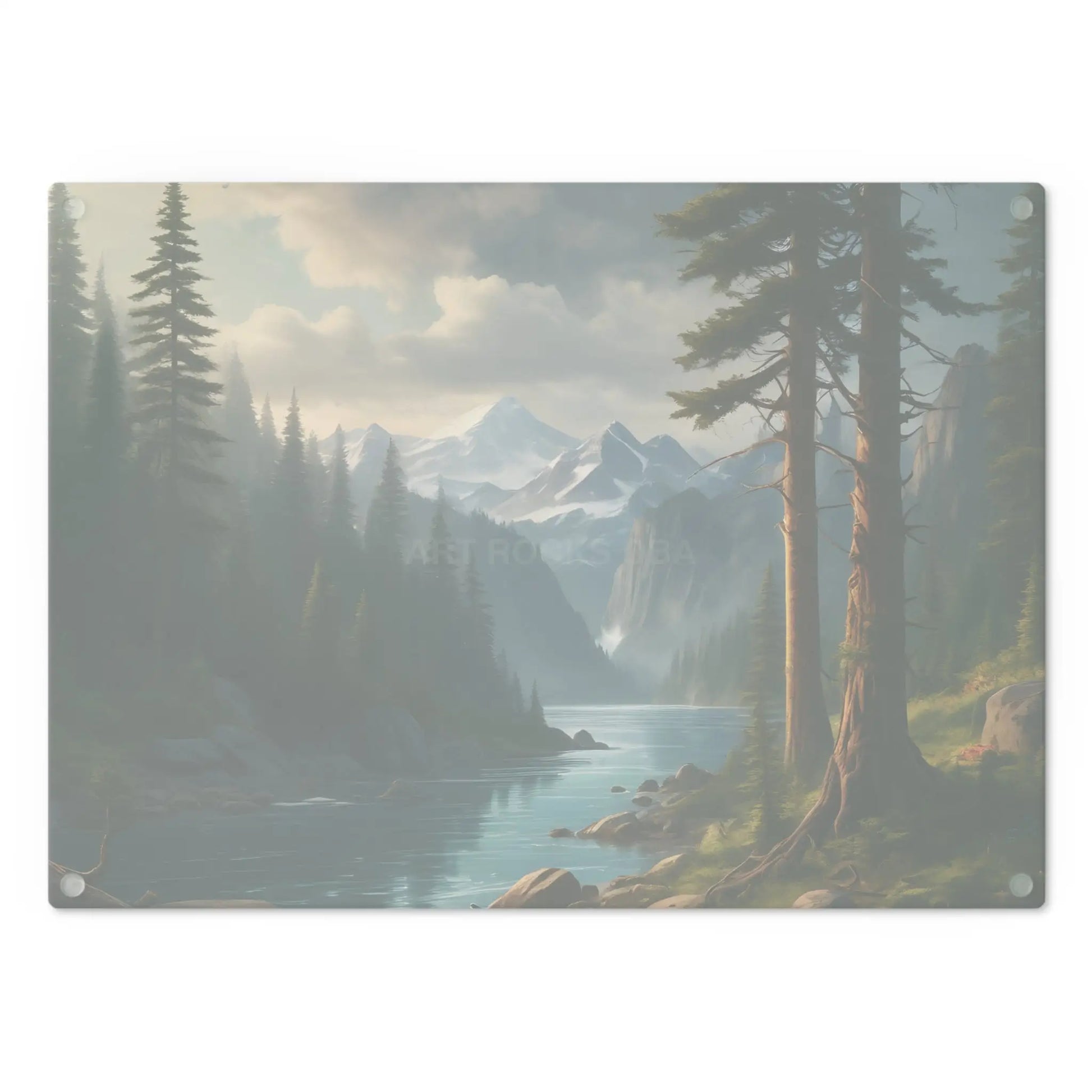 Mountain River Scenic Cutting Board — Nature Landscape Kitchen Board - Home Decor