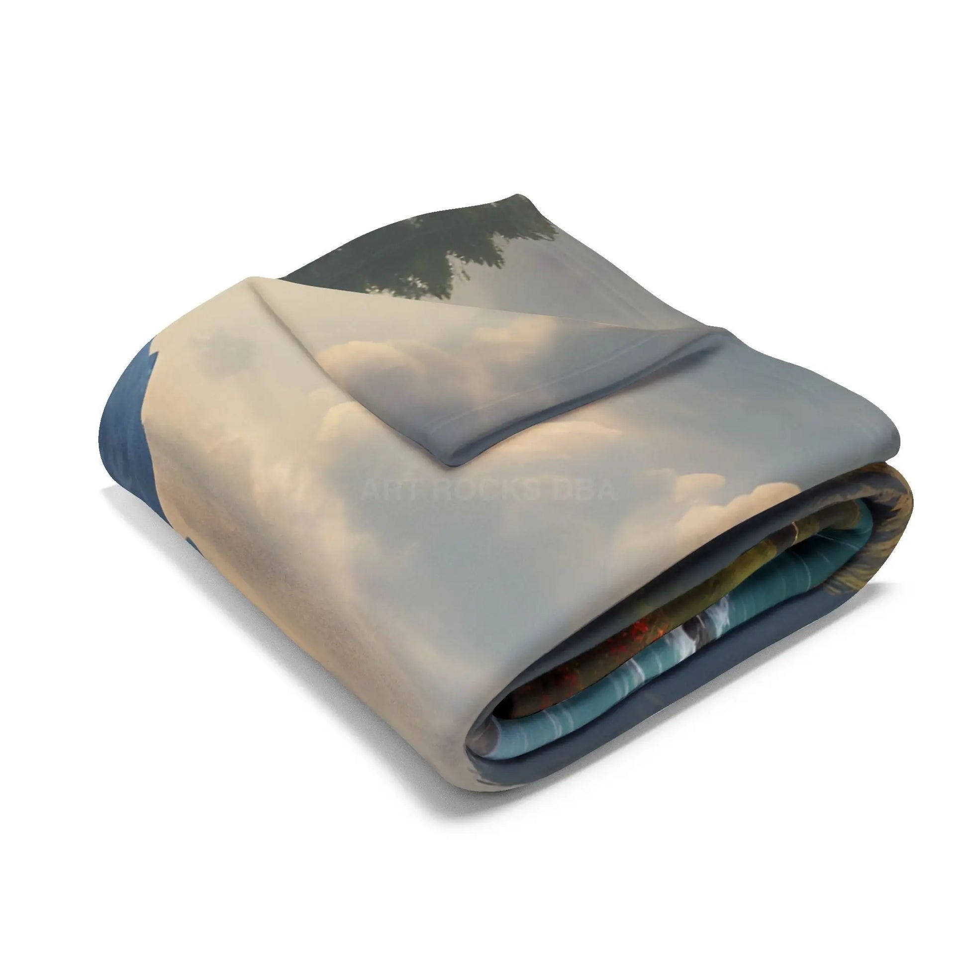 Mountain River View Arctic Fleece Blanket - Cozy Nature Décor for Outdoor Lovers - Home Decor