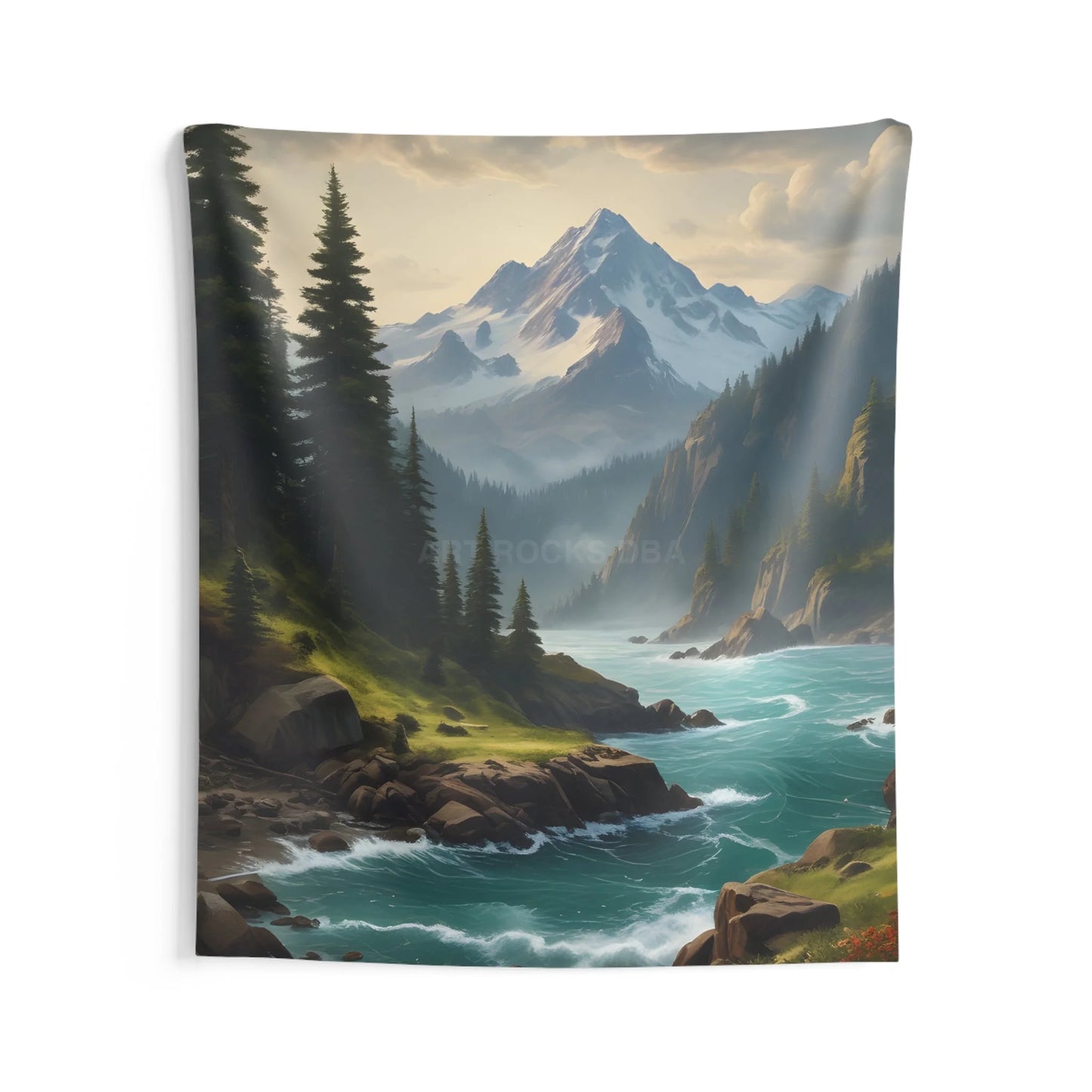 Mountain River Wall Tapestry Nature Decor Boho Home Style Perfect for Living Room Bedroom Wall Art Cozy Gift for Nature