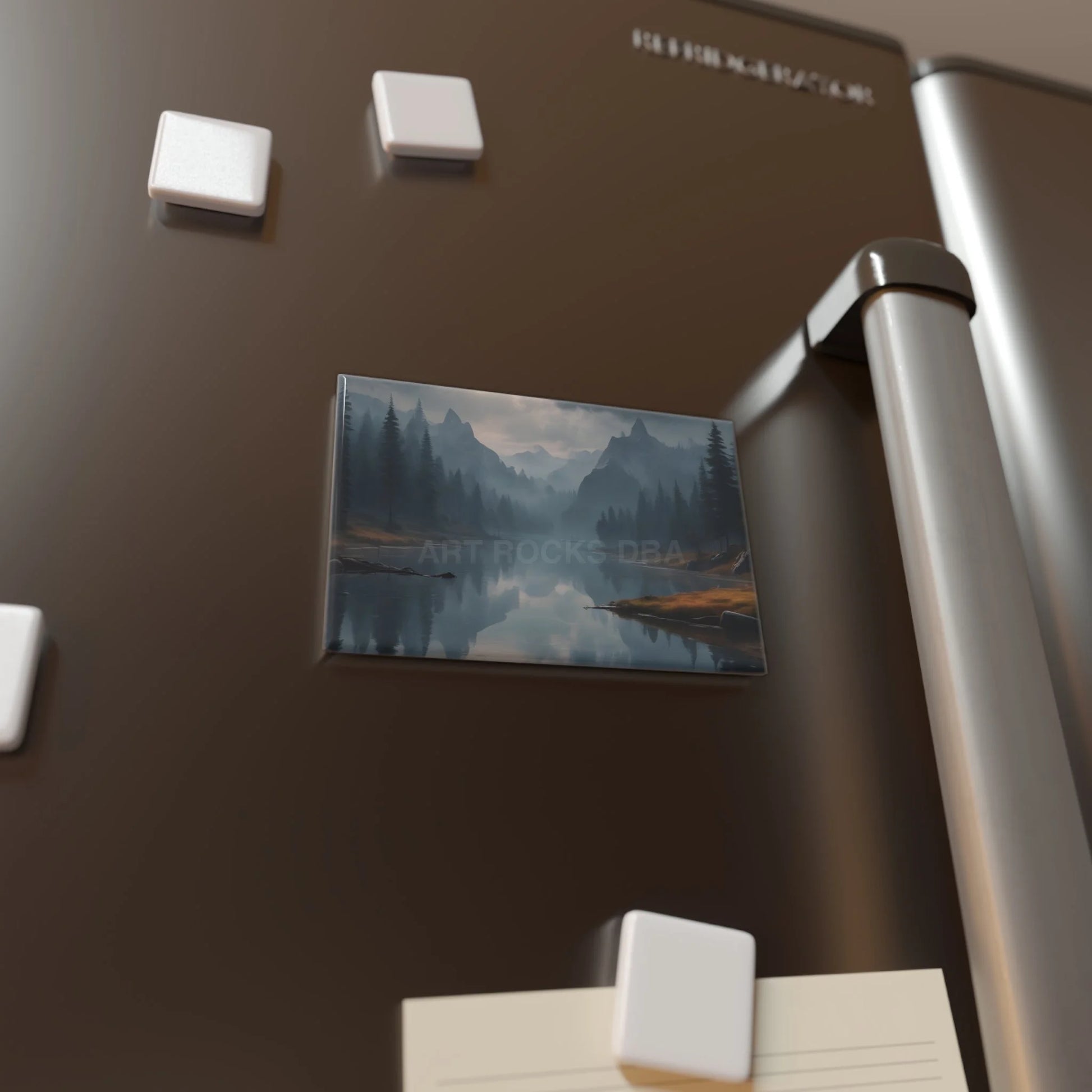 Mountain Scene Button Magnet Nature Decor Refrigerator Magnet Gift for Nature Lovers Home Organization Scenic Artwork