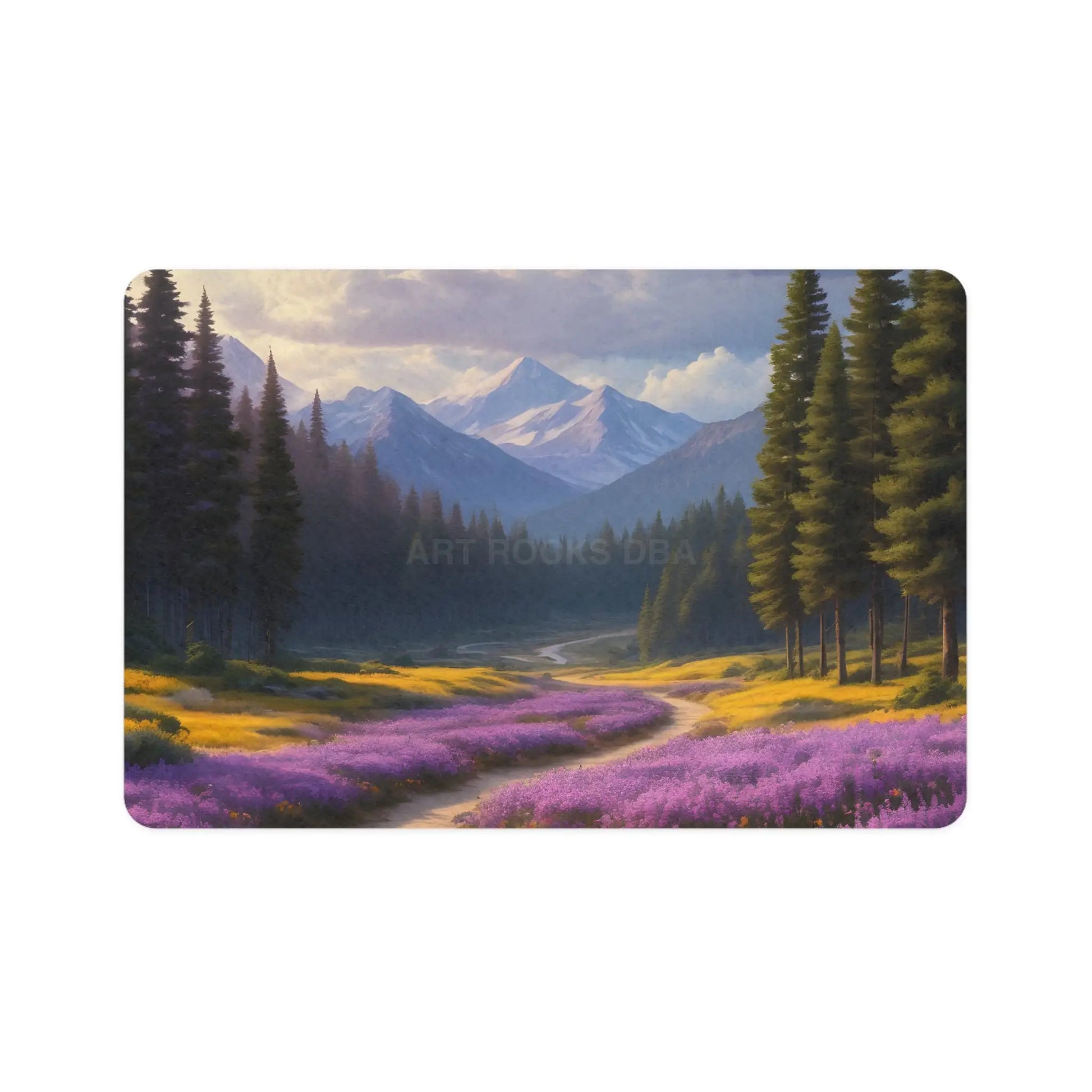 Mountain Spring Meadow Pet Food Mat (12x18) - 12’’ × 18’’ / Rectangle - Pets